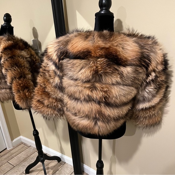 Genuine Raccoon Vest Jacket Crop Jacket Puffer Bomber Fur Coat Trench Long Sleev - Picture 5 of 15